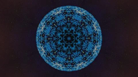 Nuclear science and engineering concept. Round shape pattern of plexus networks Stock Illustration