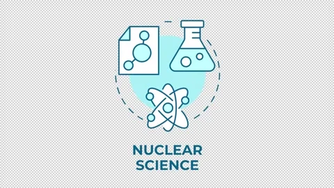 Nuclear science blue concept icon animation Stock Footage 341019745