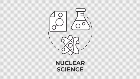 Nuclear science line concept icon animation Stock Footage 340282907