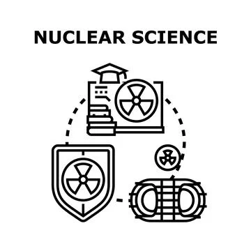 Nuclear science researching and atomic energy development concept イラスト素材