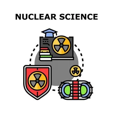 Nuclear science researching and atomic energy development concept Stock Illustration