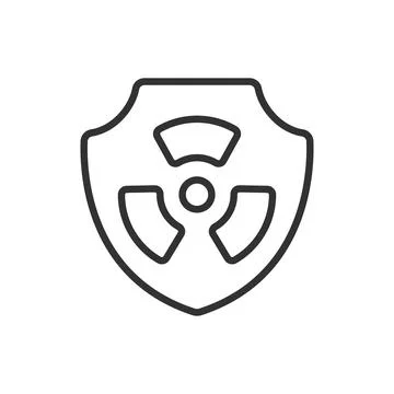 Nuclear shield, in line design. Nuclear, Shield, Protection, Defense, Safety Stock-Illustration