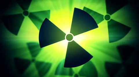 Nuclear sign warning animation. Stock Footage 21442215