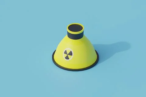Nuclear single isolated object. 3d render illustration Stock Illustration