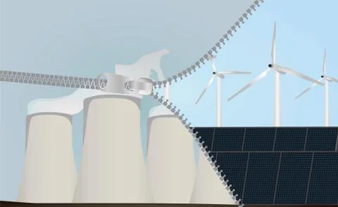 Nuclear solar Stock Illustration