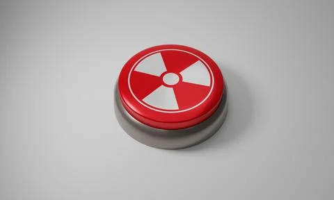 Nuclear Start button, Russia vs Ukraine stop war, Russia and Ukraine. 3D work Stock Illustration