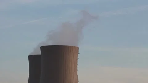 Nuclear station against the sky Stock Footage 22306293