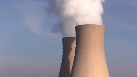 Nuclear station against the sky Stock Footage 38040997