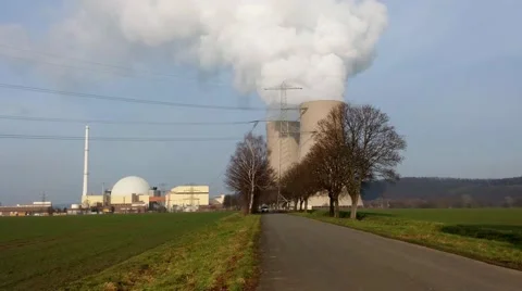 Nuclear station against the sky 库存影片 46272998