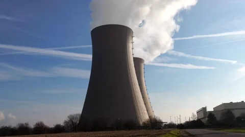 Nuclear station against the sky Stock-Footage 46273129