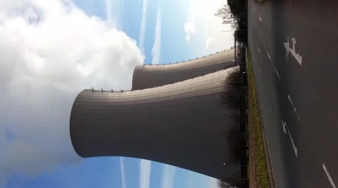 Nuclear station against the sky Stock Footage 46273239