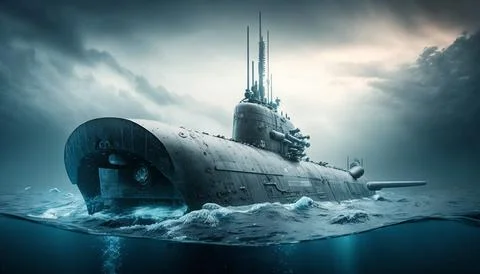A nuclear submarine Stock Illustration