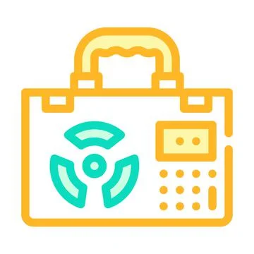 Nuclear suitcase color icon vector flat illustration Stock-Illustration