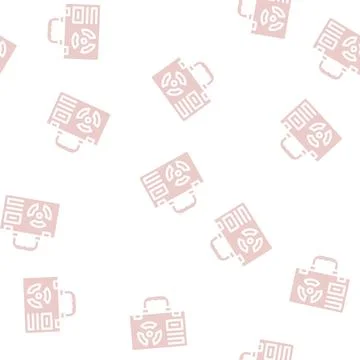 Nuclear suitcase glyph icon vector black illustration Illustration