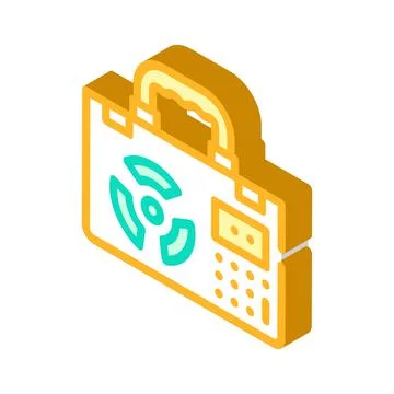 Nuclear suitcase isometric icon vector sign illustration Stock-Illustration