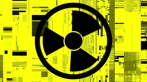 Nuclear symbol flashing icon loop Stock Footage 168289533