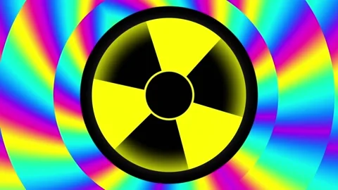 Nuclear symbol flashing icon loop Stock Footage 171121487