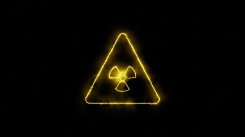 Nuclear symbol icon HUD. Stock Footage 318344672