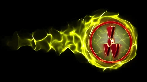 Nuclear symbol in particles ring radiation hazard danger symbols animation 스톡 동영상 280060496
