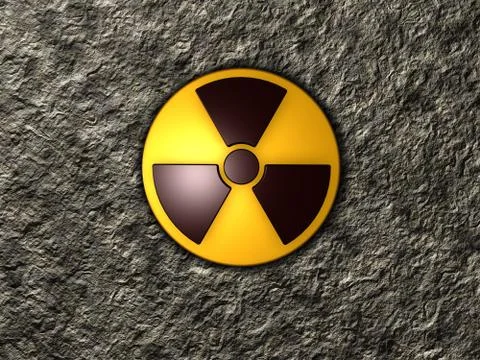 Nuclear symbol on stone background - 3d illustration Stock Illustration