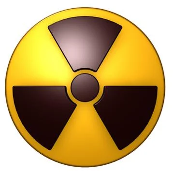 Nuclear symbol on white background - 3d illustration Stock Illustration