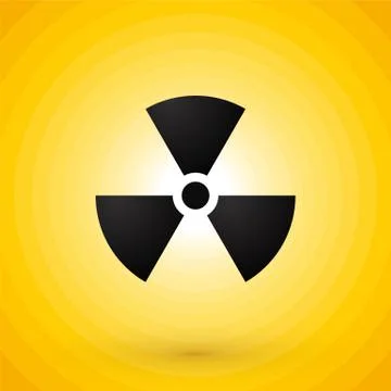 Nuclear symbol on yellow background Stock Illustration