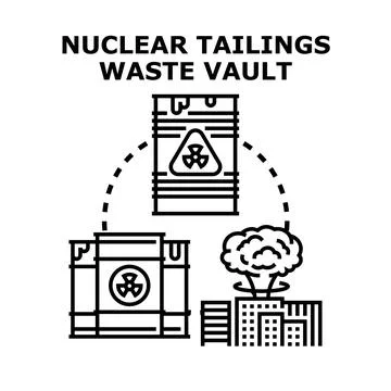 Nuclear tailings waste vault concept protecting environment Stock Illustration
