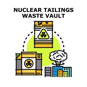 Nuclear tailings waste vault concept protecting environment Stock Illustration