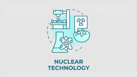 Nuclear technology blue concept icon animation Stock Footage 341019636