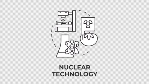 Nuclear technology line concept icon animation Stock Footage 340282889