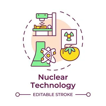 Nuclear technology multi color concept icon Stock-Illustration