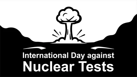 Nuclear tests against explosion international day Stock-Footage 341518204