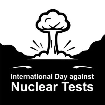 Nuclear tests against explosion international day Stock-Illustration