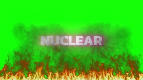 Nuclear Text Reveal with Raging Fire and Smoke on Green Screen 스톡 동영상 334364312