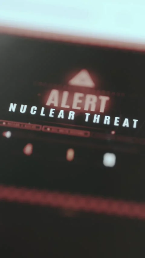 Nuclear Threat Alert Digital Interface View Vídeo Stock 330654534