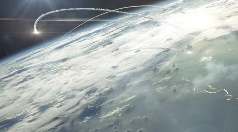 Nuclear War from Orbit Stock Footage 62631598