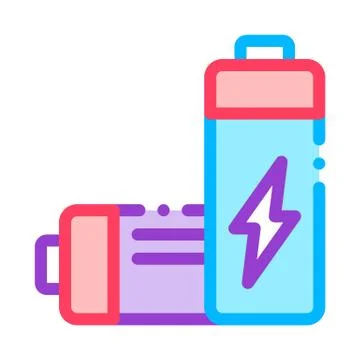 Nuclear Waste Container Vector Thin Line Icon Illustrazione stock