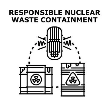 Nuclear waste containing safely preventing radioactive contamination Stock Illustration