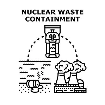Nuclear waste containment preventing environment pollution concept Stock Illustration