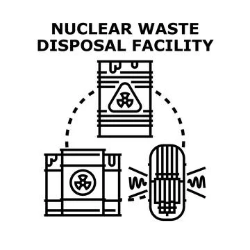 Nuclear waste disposal facility managing radioactive materials safely Stock Illustration