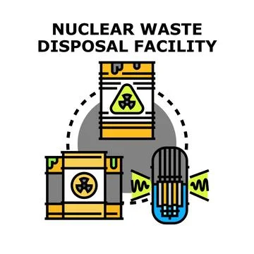 Nuclear waste disposal facility managing radioactive materials safely Stock Illustration