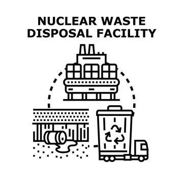 Nuclear waste disposal facility managing radioactive materials safely Stock Illustration
