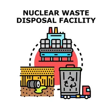 Nuclear waste disposal facility managing radioactive materials safely Illustrazione stock