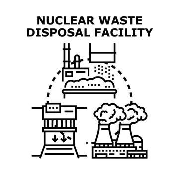 Nuclear waste disposal facility vector concept Stock Illustration