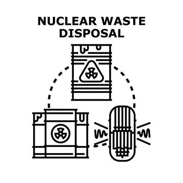 Nuclear waste disposal management processing concept Stock-Illustration