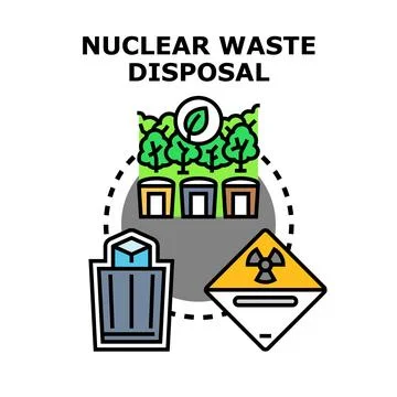 Nuclear waste disposal process protecting environment concept Stock Illustration