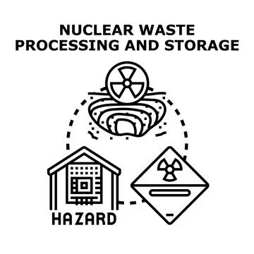 Nuclear waste processing storage and hazard management concept Stock Illustration