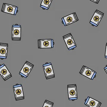 Nuclear waste storage energy vector seamless pattern Stock Illustration