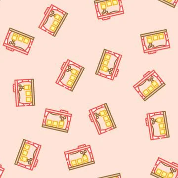 Nuclear waste storage energy vector seamless pattern Stock Illustration