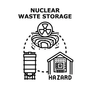 Nuclear waste storage facility underground hazard vector Illustrazione stock